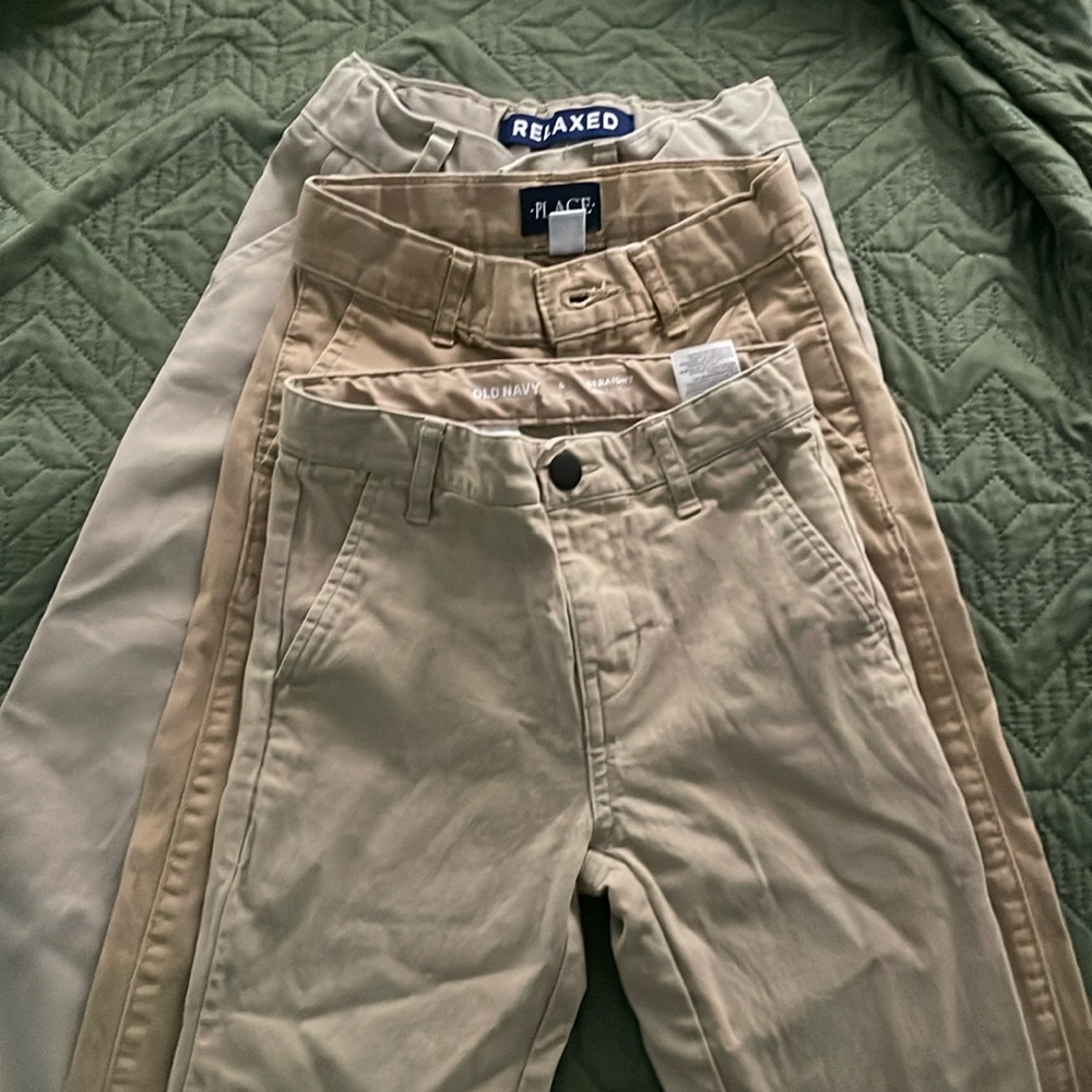 Sz 6 kids khakis, French toast, children’s place, old navy